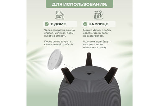 Кашпо 5,4 л 24*24*20 см Винто графит (модель 660) - Elan gallery фото 4