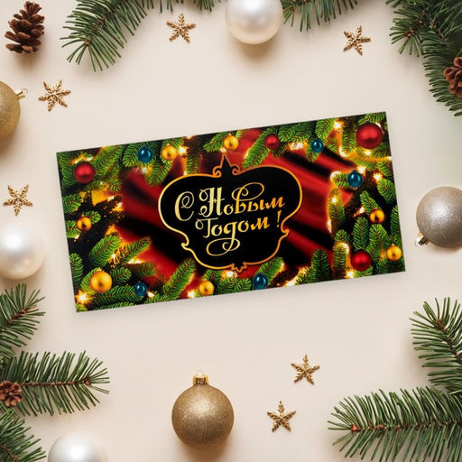 Цена за 10 шт. Конверт для денег «С Новым Годом!», 16×8 см