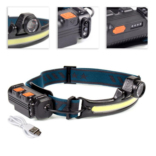 Фонарь налобный спортивный COMIRON OHEAD FLOODLIGHT ABS, IPX5 свет COB 400lm аккум 18650 3.7V 2000 mAh USB Type-C индикатор /уп /50/100/ - ГалеонТрейд фото 9