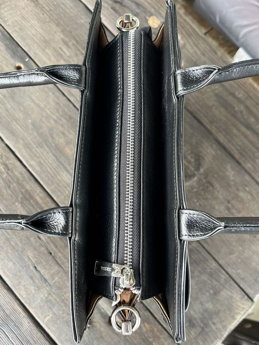 Женская кожаная каркасная сумка с ручками 1882-С Блек