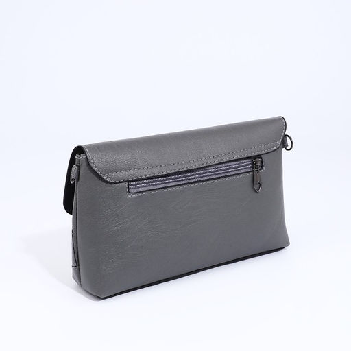 Сумка-клатч на магните, длинный ремень, цвет серый - Simaland фото 2