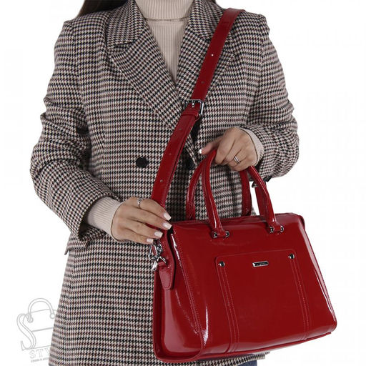 Сумка женская кожаная 9221-1 red Velina Fabbiano-Safenta в Новосибирске