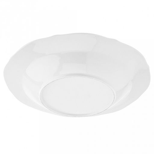 "Совершенство" Тарелка глубокая фарфоровая д230мм h37мм, 480мл, белый, рельефный декор, волнистый край (Китай)