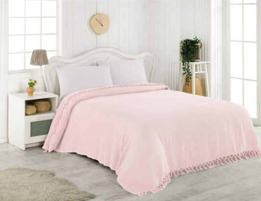 Покрывало EFOR пике 220X240 светло-розовый PEMBE  фото 2