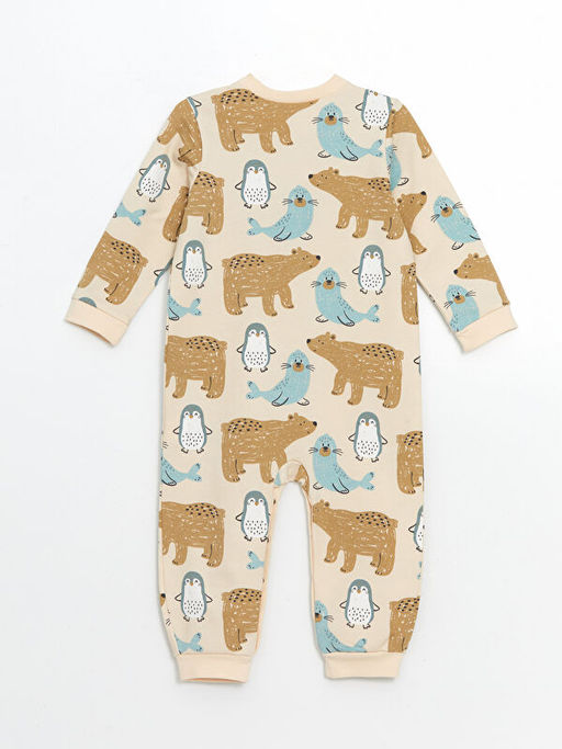 Bisiklet Yaka Bask?l? Erkek Bebek Tulum - Waikiki фото 2