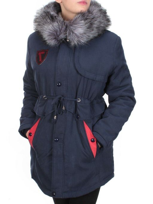 537 DARK BLUE Куртка парка зимняя женская KSV (100 гр. тинсулейт + искусственный мех) - Фабричный китай фото 3