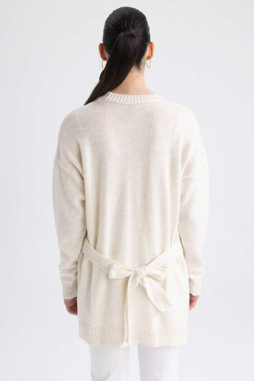 Свитер-туника с круглым вырезом Relax Fit - Defacto фото 8