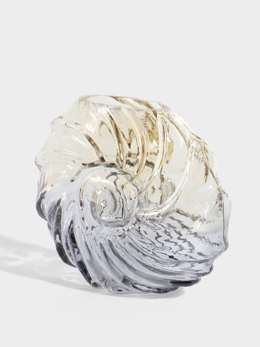 Ваза стекло настольная "Кеннет" ракушка, 20х24 см, коричнево-синий