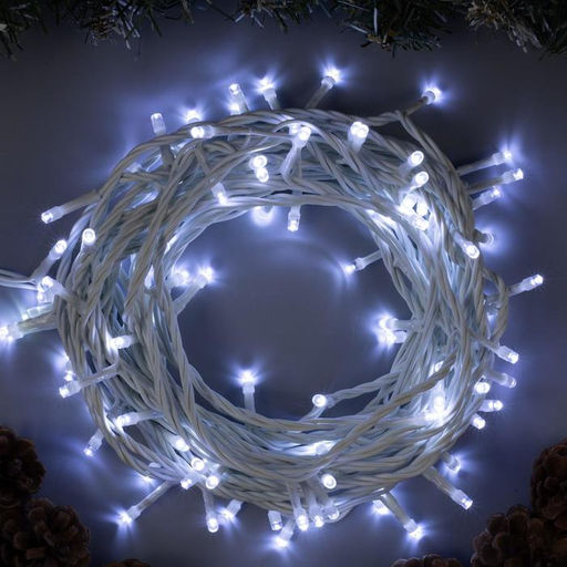 Гирлянда «Нить» 10 м, IP44, белая нить, 100 LED, свечение белое, 8 режимов, 220 В - Luazon lighting фото 2