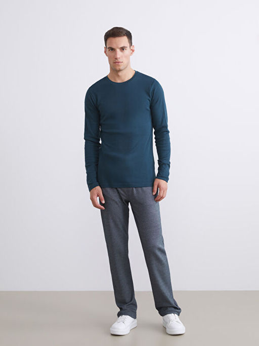 Bisiklet Yaka Basic Uzun Kollu Erkek Ti??rt