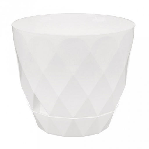 Горшок для цветов пластмассовый "Laurel" 1,3л, д14,5см, h12,5см, с поддоном, белый (Россия)