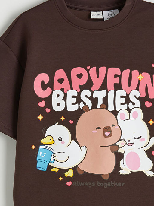 Capyfun Bask?l? K?z ?ocuk Soft Touch Ti??rt