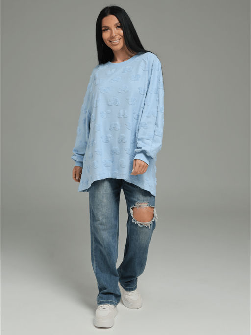 Ребека свитшот женский (махра черный сердечки) - Lovetex фото 24