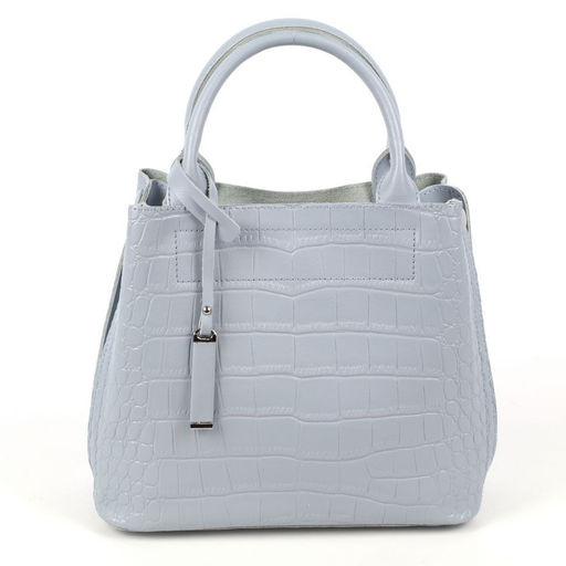 Женская кожаная сумка с ручками под крокодила 1546-200 Голубой - Cidirro фото 3