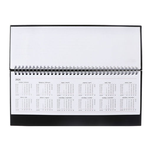 Планинг недатированный 100 х 300 мм, 56 листов, на гребне, обложка из искусственной кожи, чёрный - Calligrata фото 4