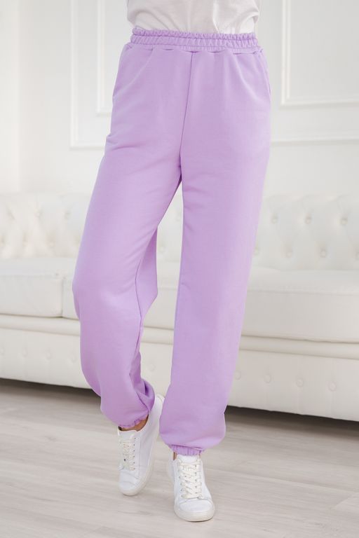 Брюки женские из футера петля Прогулка лила - Амадэль фото 2