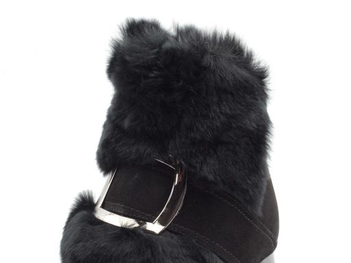 04-JM715-2 BLACK Ботинки женские (натуральная замша, натуральный мех (полностью)) - Фабричный китай фото 5
