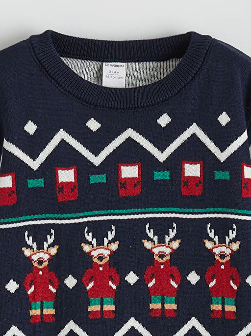 Y?lba?? Temal? Erkek ?ocuk Kazak