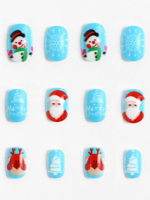 Детские накладные ногти новогодние «Мороз», 12 шт.