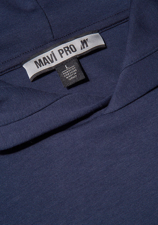 Kapusonlu Lacivert Sweatshirt - Mavi фото 7