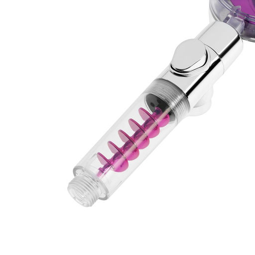 Лейка для душа ZEIN Z4087, микроточки, кнопка «стоп», вентилятор, спираль, фиолетовый/хром