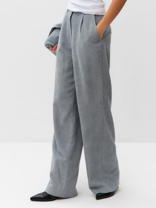 Брюки вельветовые женские MIST Velvet, размер 46-48, серые