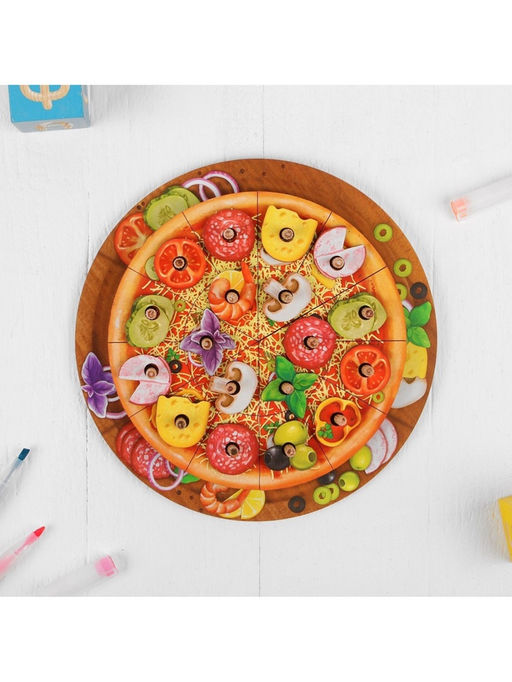 Пирамидка Лесная мастерская «Пицца», 48 деталей