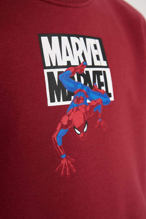 Плотный свитшот с круглым вырезом Marvel Spiderman для мальчиков - Defacto фото 6