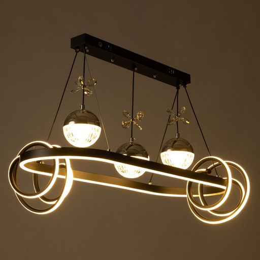 Светильник с ПДУ «Фиора» LED 120 Вт 3000-6000К черный 62×33×15-115 см