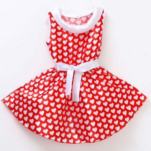 Карнавальный костюм Стиляги платье красное с белыми сердцами, повязка р-р 36 рост 140 см - Страна карнавалия фото 3