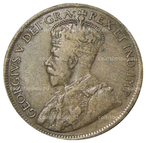 Монета 1 цент 1916 года Канада
