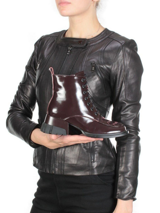 01-CYY11-2 DARK RED Ботинки демисезонные женские (натуральная кожа, байка)