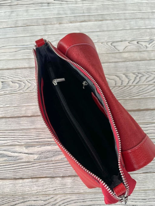 Женская кожаная сумка через плечо 8722-9 Ред - Sergio valentini фото 5