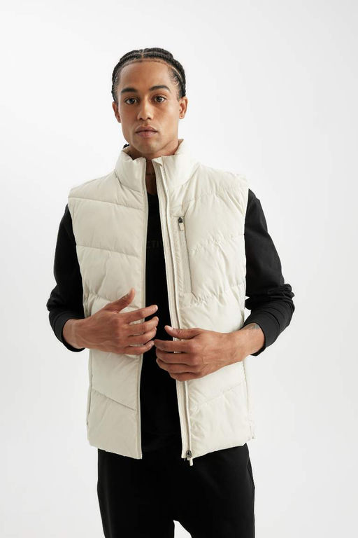 Ветрозащитный водоотталкивающий надувной жилет DeFactoFit стандартной посадки с воротником-стойкой  фото 4