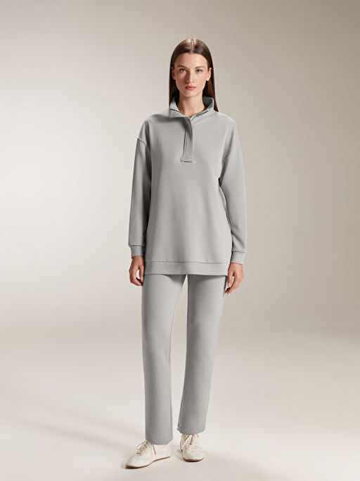 Dik Yaka Kad?n Sweatshirt Tunik