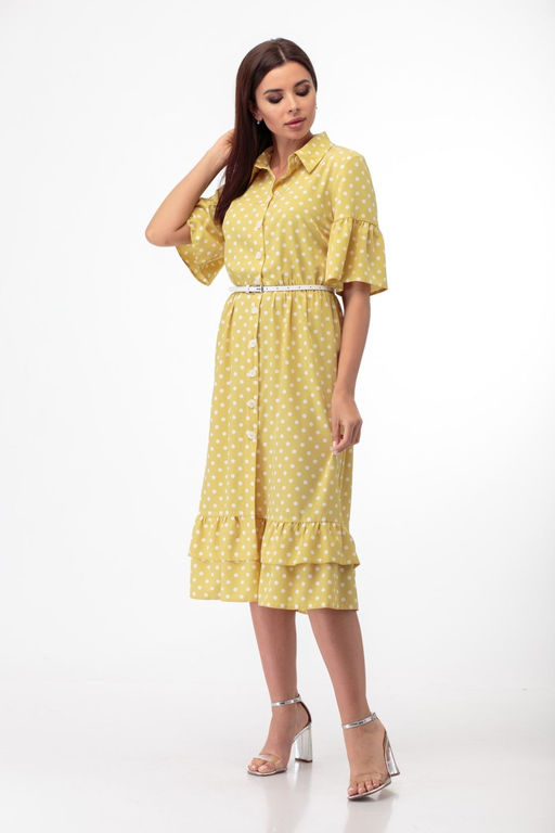 Платье ANELLI 713 желтый/горох  фото 2