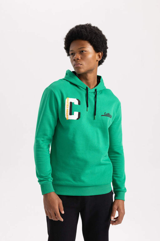 DeFactoFit NBA Boston Celtics толстая толстовка стандартного кроя с капюшоном  фото 3