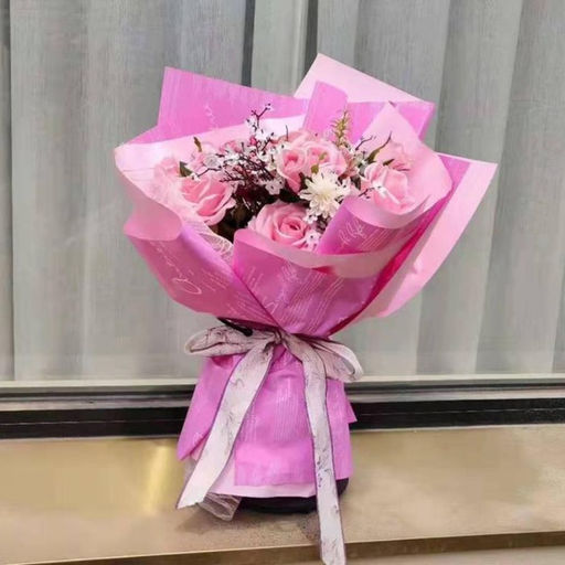 Цена за 20 шт. Пленка для цветов матовая Новости Love,зеленый чай/лимонный крем, 60 х 60 см - UPAK LAND фото 6