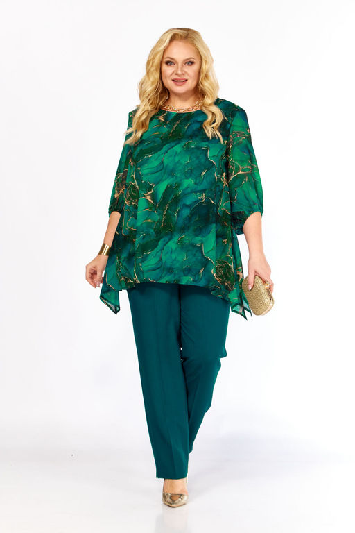 Блуза Элль стиль 2263/14а изумруд  фото 4