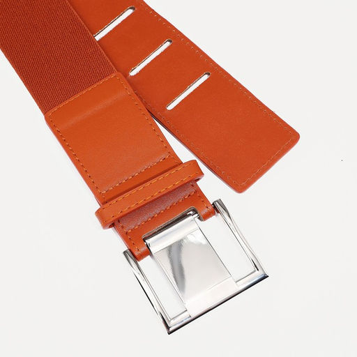 Ремень женский, ширина 5 см, на резинке, пряжка металл, цвет рыжий - Simaland фото 3