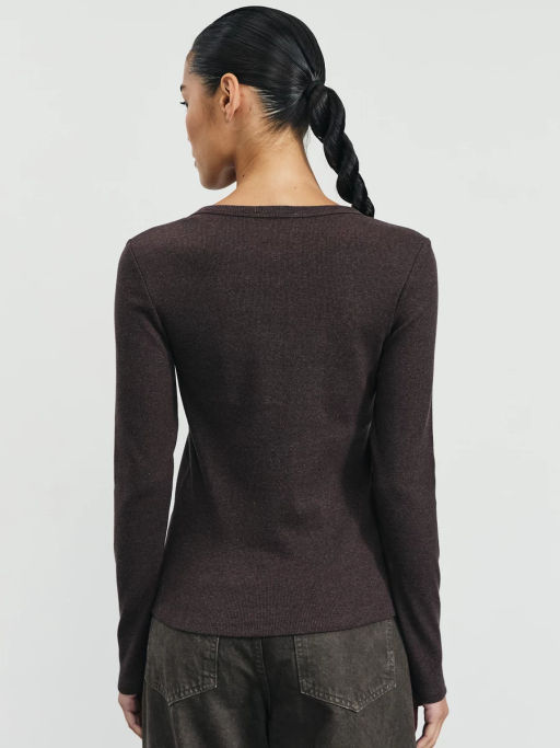 Лонгслив в рубчик с застежкой на груди / Zarina  фото 6