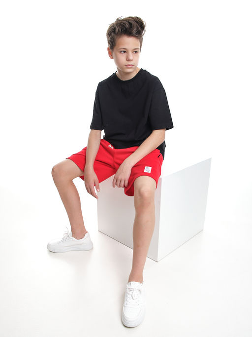 Шорты свободного кроя для мальчиков подростков 22-7639 красный - Mini maxi фото 3