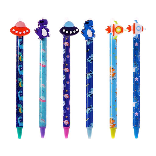 Цена за 36 шт. Ручка гелевая 0.5 мм Космос. Дино, со стираемыми чернилами, синяя, штрихкод на штуке, МИКС Космос/Дино - Simaland фото 2