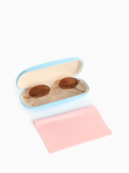 Футляр для очков на хлопушке, с принтом, размер 16×6×3 см, голубой