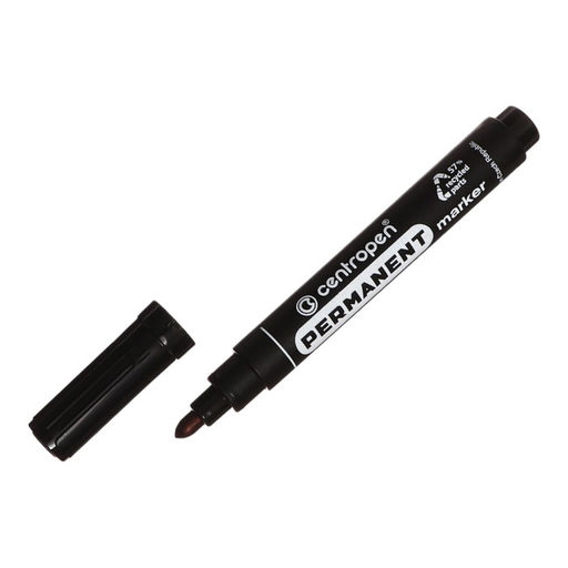 Цена за 10 шт. Маркер перманентный 5.0 мм Centropen 8566, лин 2.5 мм/1-4.6 мм, черный