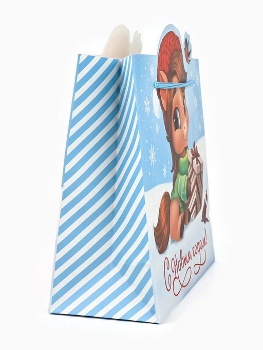 Цена за 2 шт. Пакет подарочный Новый год 2026, лошадь, 25?26?10 см