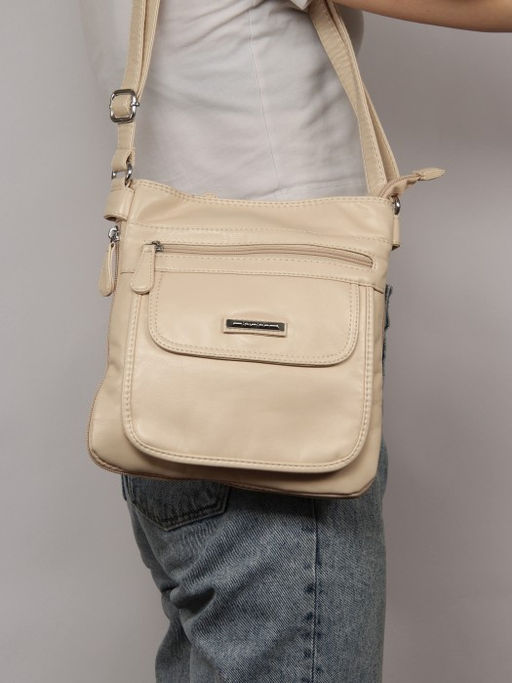 Сумка женская искусственная кожа Guecca-RY 7016, 1отд+карм/пер, плечевой ремень, светло-бежевый SALE 261718 - Adelia фото 10