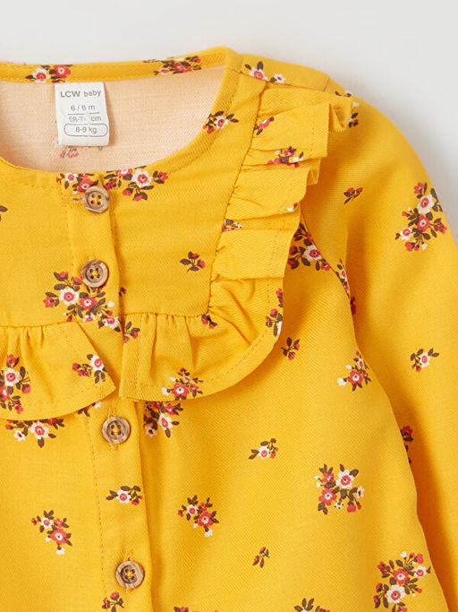 Bisiklet Yaka Bask?l? K?z Bebek Bluz ve Tayt 2li - Waikiki фото 3