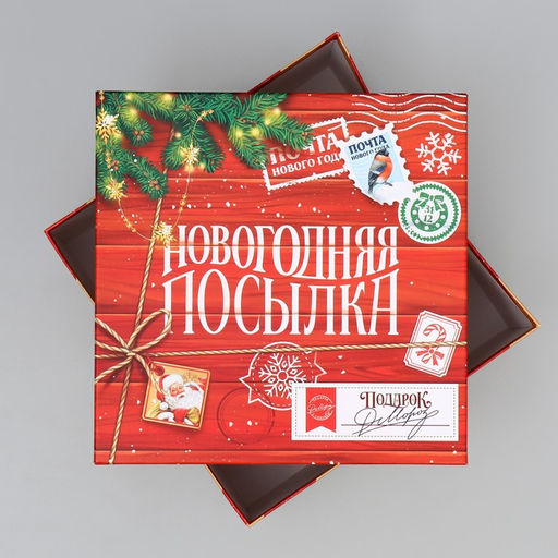 Коробка подарочная Новогодняя посылка, 26 х 26 х 14 см - Дарите счастье фото 3