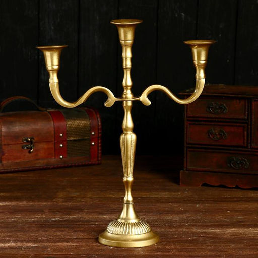 Подсвечник «Асгард», на 3 свечи, 28×10×34 см, алюминий